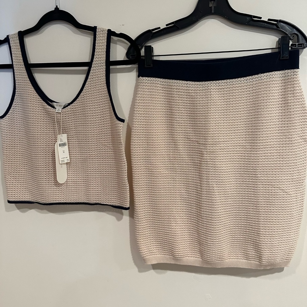 NWT Flat White Crochet Knit Co-ord Set Size M